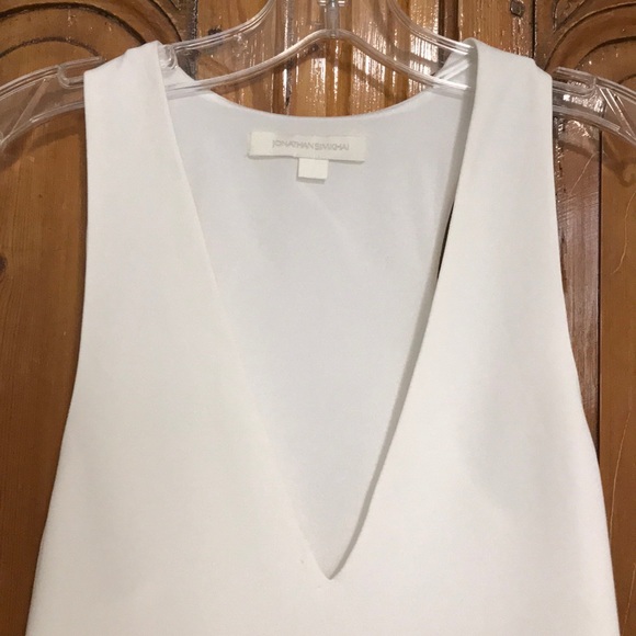 Jonathan Simkhai Asymmetrical Deep V Neckline Top - Picture 3 of 8